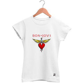 Camiseta Baby Look Feminina Bon Jovi Color