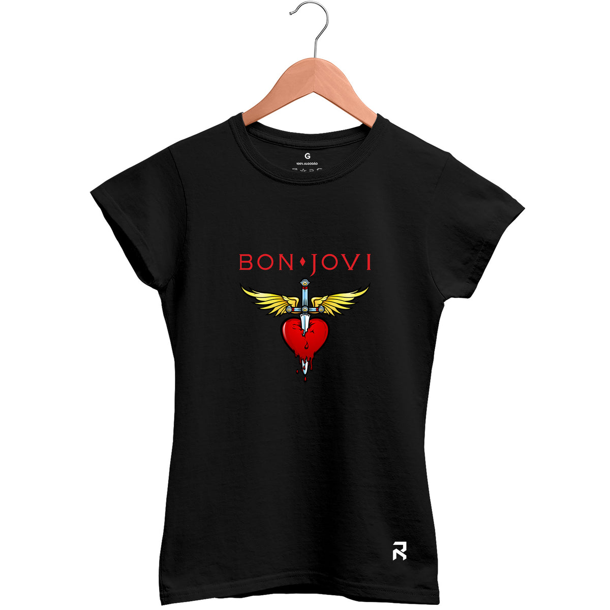 Camiseta Baby Look Feminina Bon Jovi Color