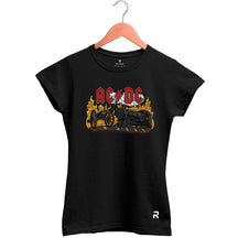 Camiseta Baby Look Feminina ACDC Train - Clube Rock - P - Preta -