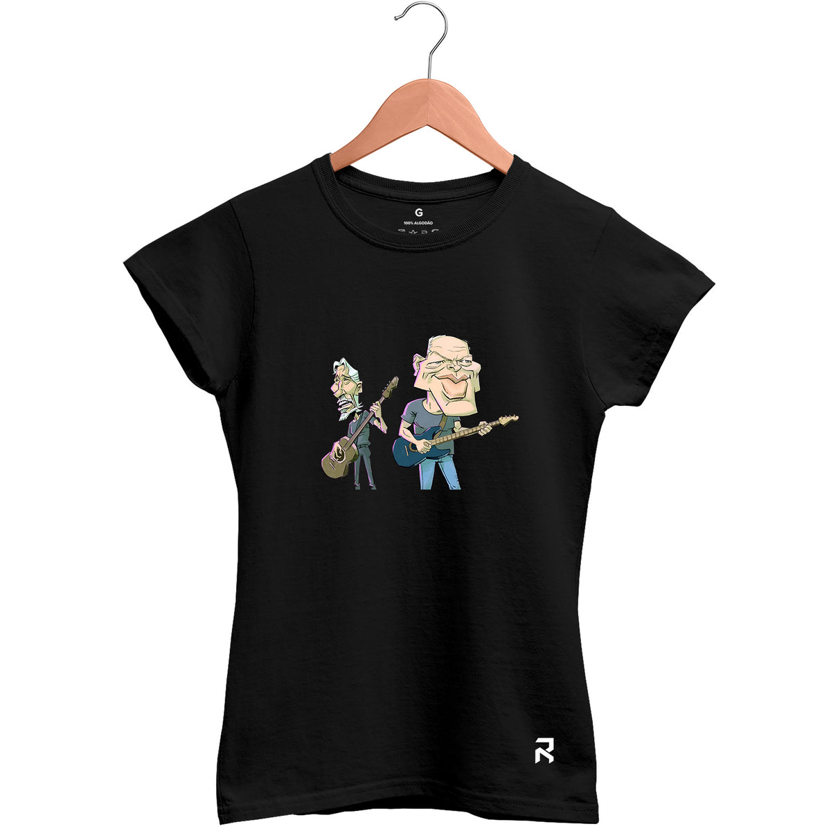Camiseta Baby Look Feminina Caricatura Pink Floyd