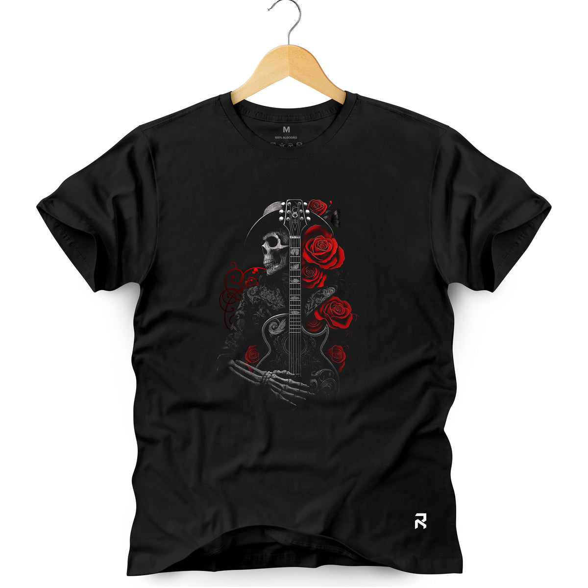 Camiseta Masculina Caveira Violão
