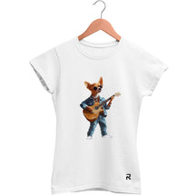 Camiseta Baby Look Feminina Cachorro Violão