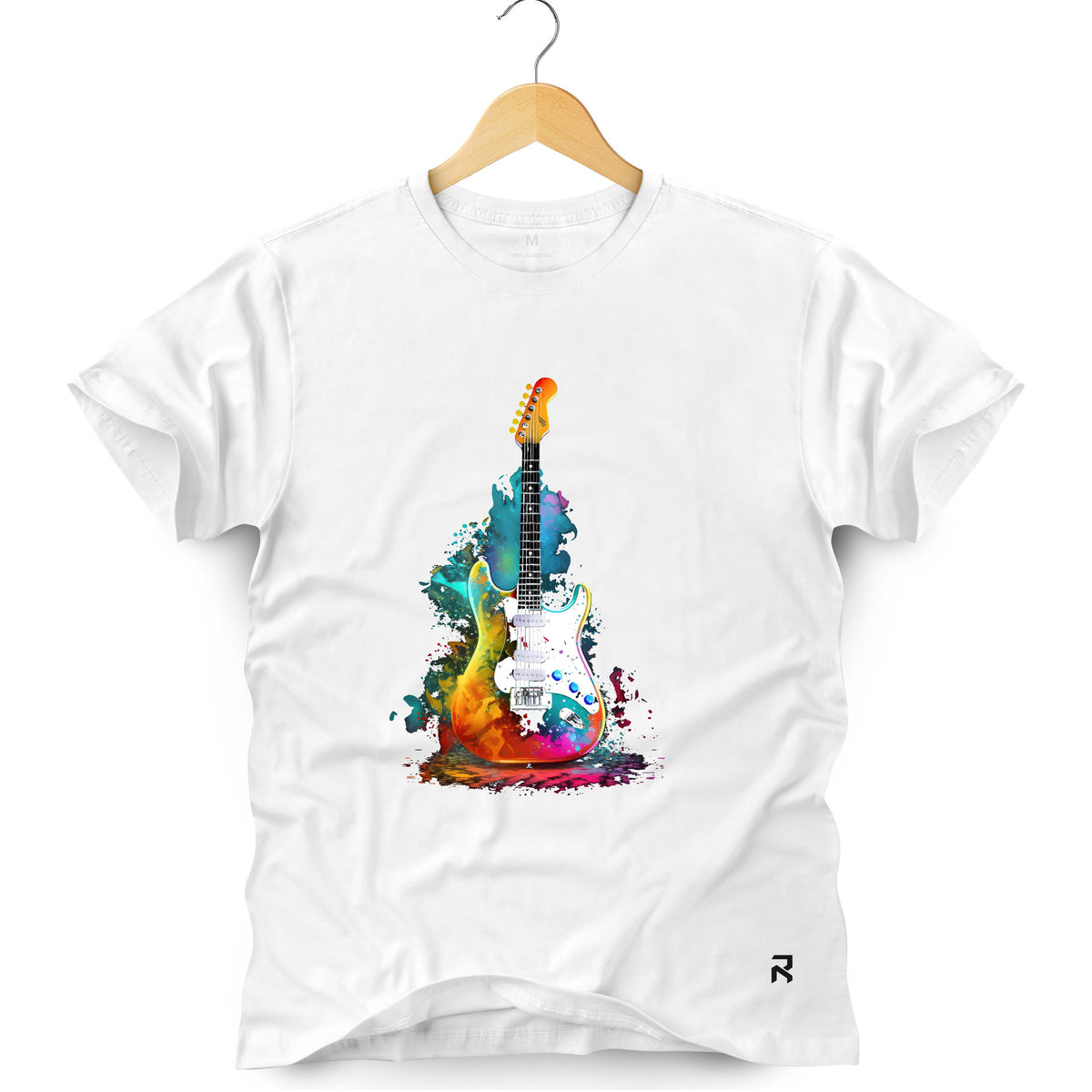 Camiseta Masculina Guitarra Cores