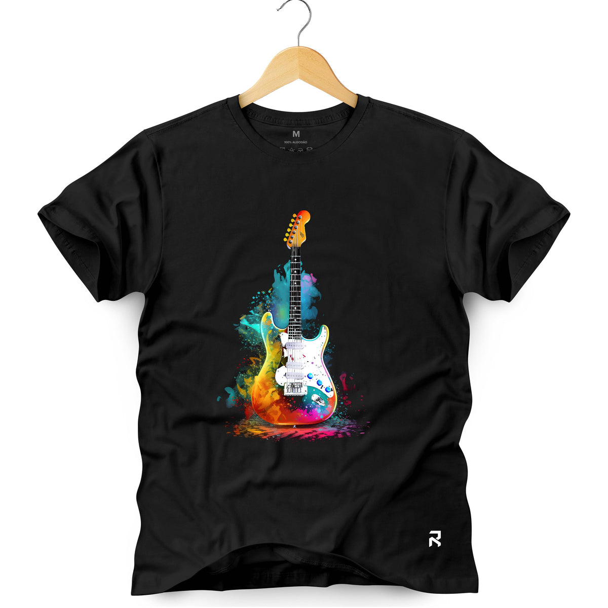 Camiseta Masculina Guitarra Cores