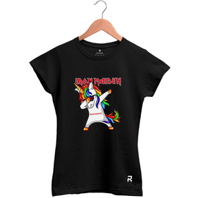 Camiseta Baby Look Feminina Iron Maiden Unicórnio