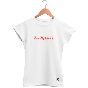 Camiseta Baby Look Feminina Lettering Foo Fighters