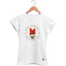 Camiseta Baby Look Feminina Mão Noel Rock