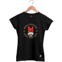 Camiseta Baby Look Feminina Mão Noel Rock