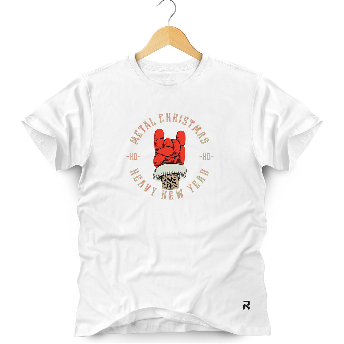 Camiseta Masculina Mão Noel Rock