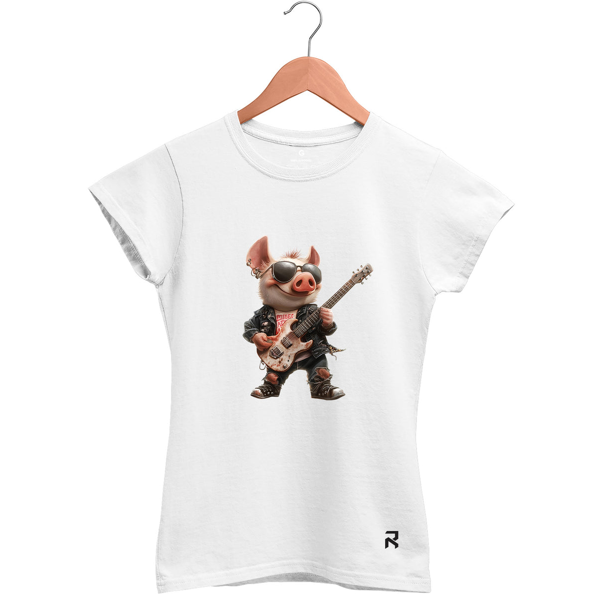 Camiseta Baby Look Feminina Rock Pig