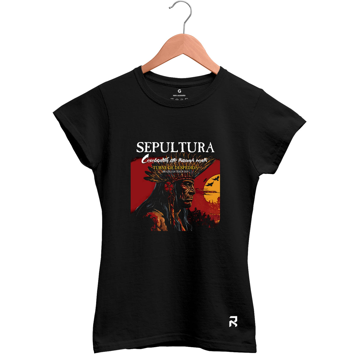 Camiseta Baby Look Feminina Tour Sepultura Indígena