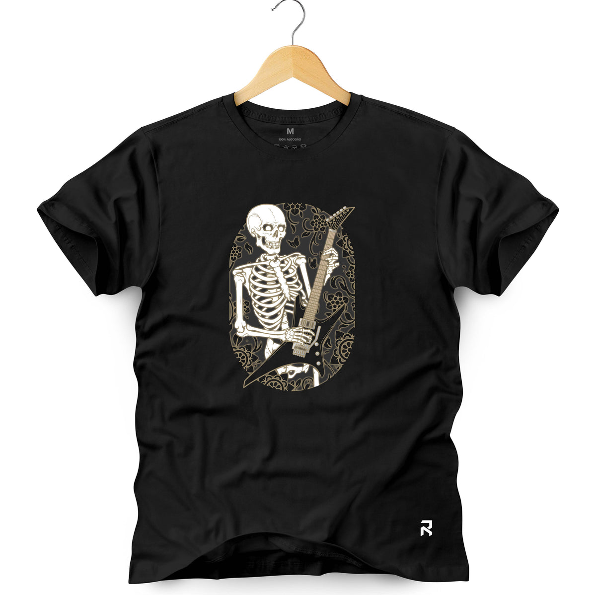Camiseta Masculina Esqueleto Flores