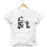 Camiseta Masculina MotoCross Pai e Filho - Clube Rock - P-MASC-064-BC - P - Branca -