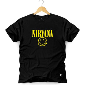 Camiseta Masculina Nirvana Smile - Clube Rock - P-MASC-066-PT - P - Preta -