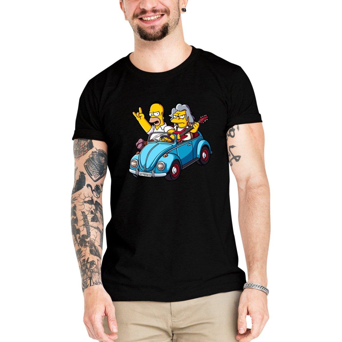 Camiseta Masculina Homer Rockeiro - Clube Rock - P-MASC-037-BC - P - Branca -