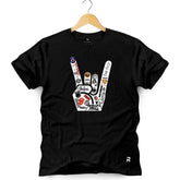 Camiseta Masculina Mão Rock Bandas - Clube Rock - P-MASC-054-PT - P - Preta -